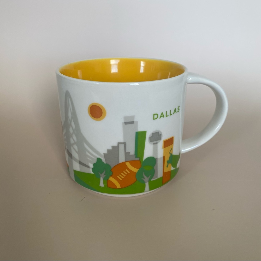 Dallas Skyline Mug with Yellow Interior
